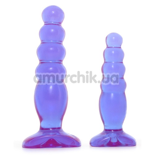 Набор анальных пробок Crystal Jellies Anal Delight Trainer Kit, фиолетовый