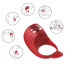 Віброкільце для члена з електростимуляцією FoxShow Silicone Vibrating Ring With Electro Stim, червоне - Фото №8