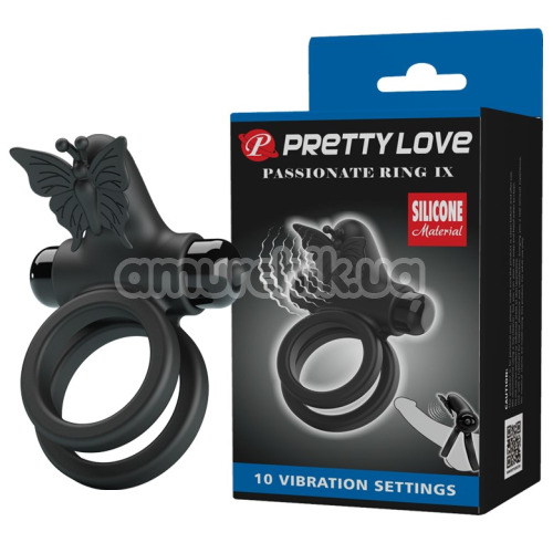 Віброкільце для члена Pretty Love Passionate Ring IX, чорне