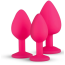 Набор анальных пробок с прозрачными кристаллами Luxe Bling Plugs Trainer Kit, розовый - Фото №3