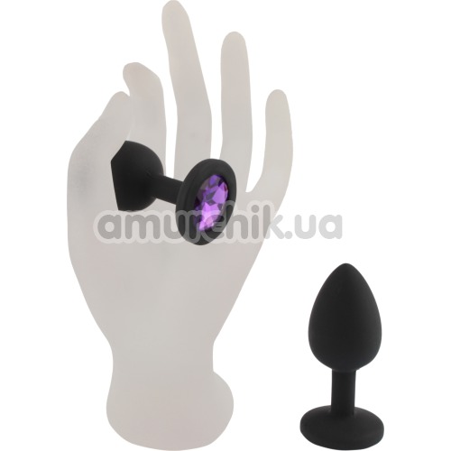 Анальная пробка с фиолетовым кристаллом SWAROVSKI Zcz, черная