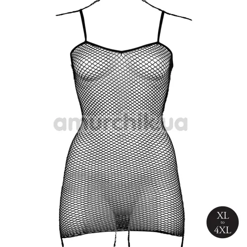 Платье Le Desir Short Dress Fishnet and Spaghetti Straps, черное