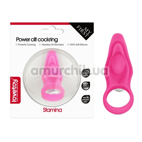 Виброкольцо Power Clit Cockring Stamina, розовое