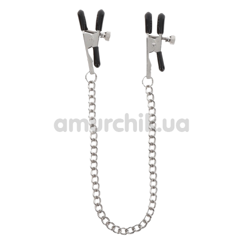 Затискачі для сосків Taboom Adjustable Clamps with Chain, срібні - Фото №1