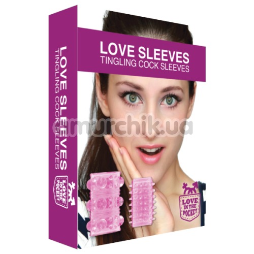 Набор из 2 насадок на пенис Love Sleeves Tingling Cock Sleeves, розовый
