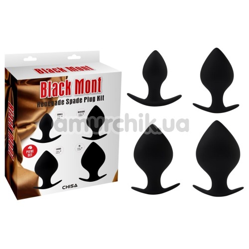 Набор из 4 анальных пробок Black Mont Renegade Spade Plug Kit, черный