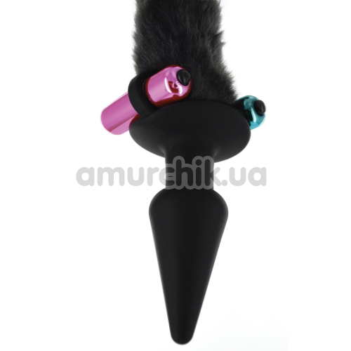 Набір Tailz Black Cat Tail Anal Plug & Mask Set: анальна пробка + маска, чорний