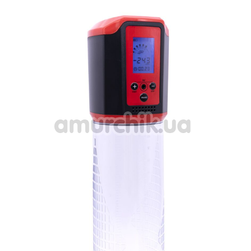 Вакуумна помпа Men Powerup Passion Pump Premium Rechargeable Automatic LCD, червона