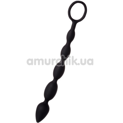 Анальная цепочка A-toys Anal Beads Medium, черная - Фото №1