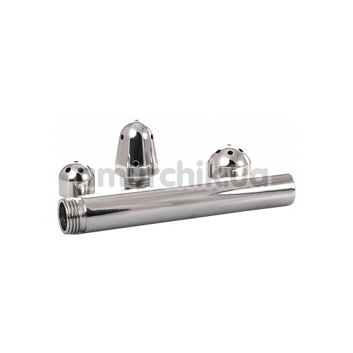 Интимный душ с 3 насадками Toyfa Metal 717113, серебряный 