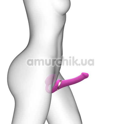 Безремневий страпон із вібрацією Strap-On-Me Multi Orgasm Bendable Strap-On M, рожевий
