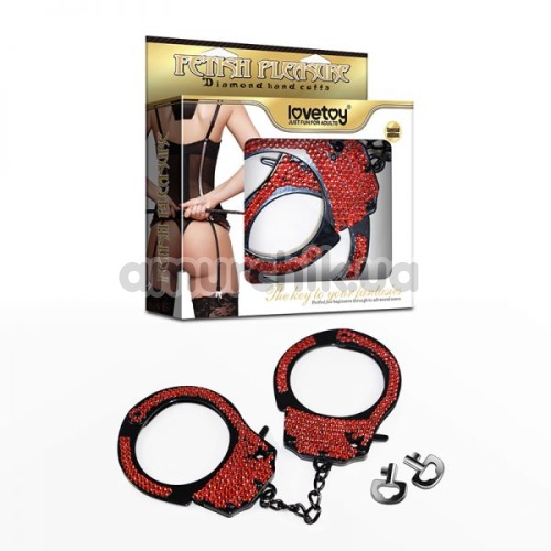 Наручники Fetish Pleasure Diamond Handcuffs, красные