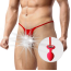 Труси чоловічі з анальною пробкою Art of Sex Joni Sexy Panties With Silicone Plug L, червоні - Фото №1