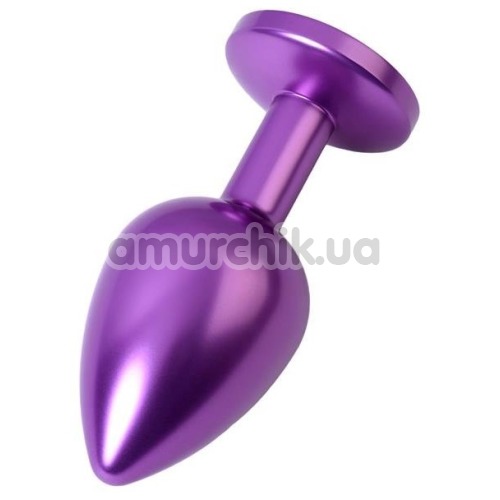 Анальная пробка с фиолетовым кристаллом Toyfa Metal Heart 717008-44, фиолетовая