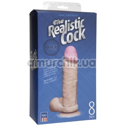 Фалоімітатор The Realistic Cock Ultraskyn 8 Inch, тілесний