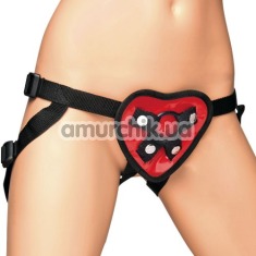 Трусики для страпона Lux Fetish Red Heart Strap-on Harness - Фото №1