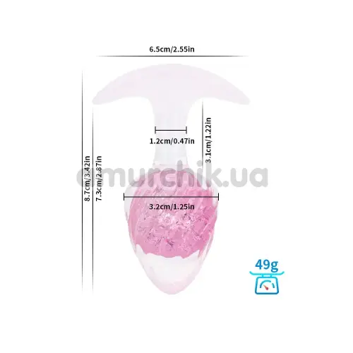 Анальная пробка Liebe Seele Crystal Icecream-Shaped Anal Plug Small, розовая