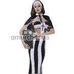 Костюм монашки JSY Nun Costume 6035 чорно-білий: сукня + головний убір + накидка - Фото №1
