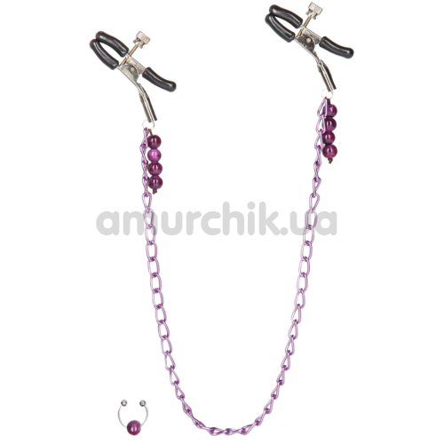 Набор зажимов Nipple Play Purple Chain Nipple Clamp, фиолетовый - Фото №1