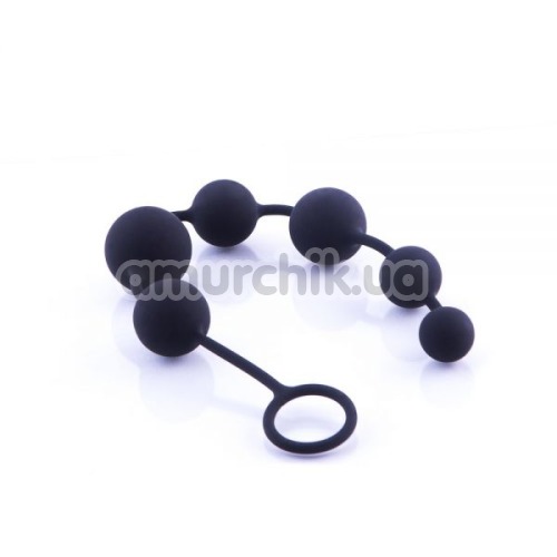 Анальная цепочка Black Silicone Large, черная