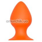 Анальная пробка Silicone Plug With Suction Cup 4.2, оранжевая - Фото №1