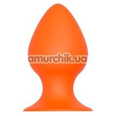 Анальная пробка Silicone Plug With Suction Cup 4.2, оранжевая - Фото №1