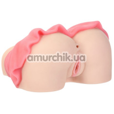 Искусственная вагина и анус с вибрацией Cutie Pies Cheerleader Cherry, телесная - Фото №1