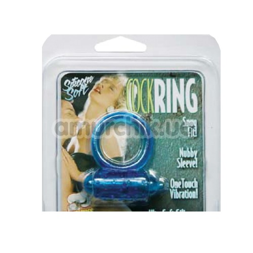 Віброкільце Silicone Soft Cock Ring Vibro блакитне