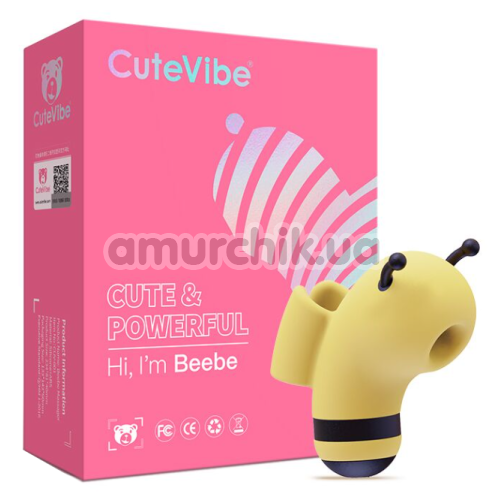 Симулятор орального секса для женщин с электростимуляцией CuteVibe Beebe, желтый
