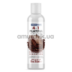 Лубрикант с согревающим эффектом Swiss Navy 4 in 1 Playful Flavors Chocolate Sensation - шоколад, 29.5 мл - Фото №1