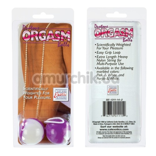 Вагинальные шарики Duotone Orgasm balls, бело-фиолетовые