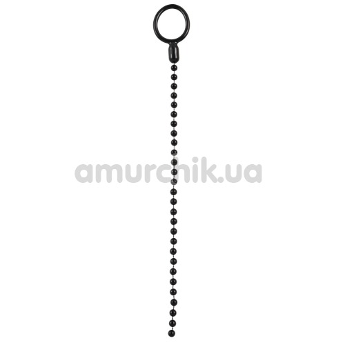 Эрекционное кольцо с анальной цепочкой Bad Kitty Naughty Toys Cock Ring And String Beads, черное