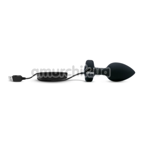 Анальная пробка с вибрацией B-Vibe Vibrating Jewel Plug M/L, черная