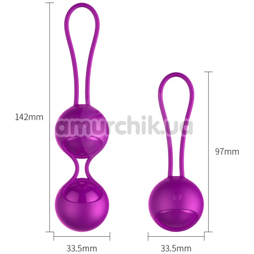 Набір вагінальних кульок з вібрацією Foxshow M3, фіолетоий