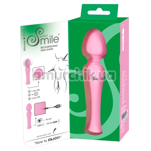Универсальный вибромассажер Sweet Smile Rechargeable Mini Wand, розовый