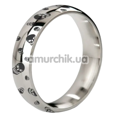 Эрекционное кольцо Mystim Earl Skull 5.5, серебряное - Фото №1