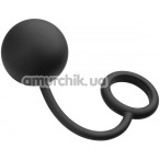 Эрекционное кольцо с анальным шариком Tom Of Finland Silicone Cock Ring with Heavy Anal Ball, черное - Фото №1