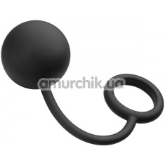 Ерекційне кільце з анальним кулькою Tom Of Finland Silicone Cock Ring with Heavy Anal Ball, чорне - Фото №1