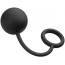 Эрекционное кольцо с анальным шариком Tom Of Finland Silicone Cock Ring with Heavy Anal Ball, черное - Фото №0