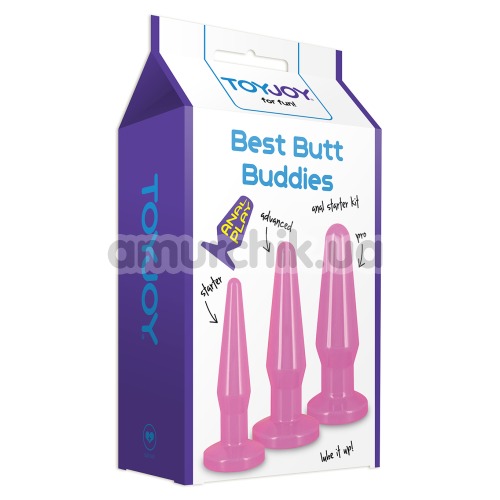 Набір анальних пробок Best Butt Buddies рожевий, 3 шт