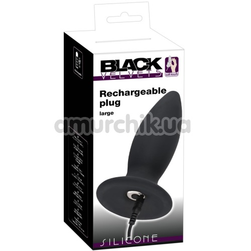 Анальная пробка с вибрацией Black Velvets Rechargeable Plug L, черная