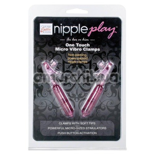 Затискачі для сосків з вібрацією Nipple Play One Touch Micro Vibro Clamps, рожеві