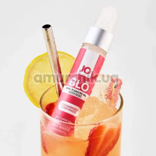 Гель для орального секса с охлаждающим эффектом JO Blo Strawberry Lemonade - клубничный лимонад, 30 мл