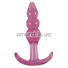 Анальна пробка Jelly Rancher Ripple T - Plug, рожева - Фото №1