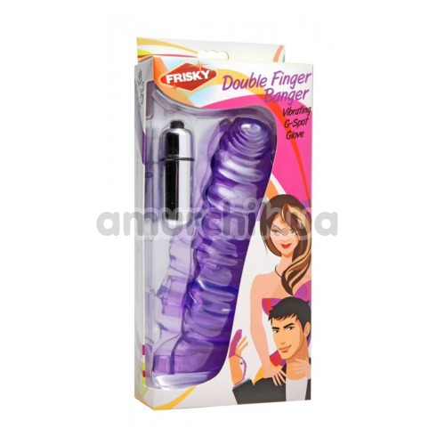 Вибронапалечник Frisky Double Finger Banger Vibrating G-Spot Glove, фиолетовый