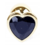 Анальная пробка с черным кристаллом Exclusivity Jewellery Gold Heart Plug, золотая - Фото №2