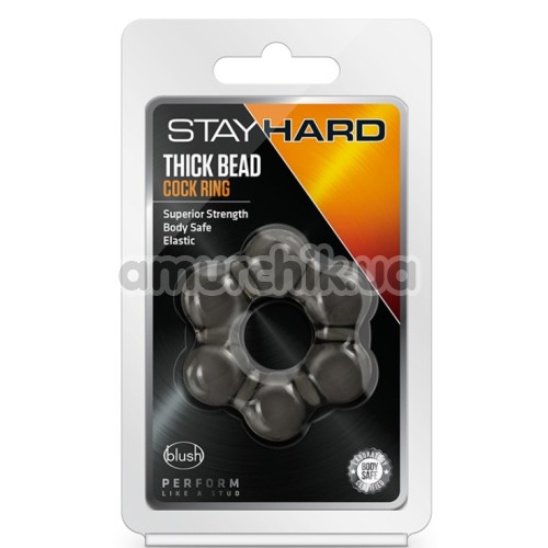 Эрекционное кольцо Stay Hard Thick Bead Cock Ring, черное