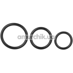 Набор из 3 эрекционных колец Tri-Rings, черный - Фото №1