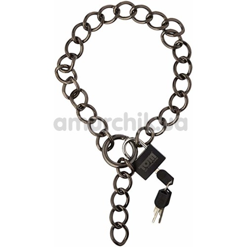 Металлические наручники Tom of Finland Locking Chain Cuffs, серебряные