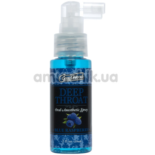 Розслабляючий спрей для мінету GoodHead Deep Throat Spray Blue Raspberry - блакитна малина, 59 мл - Фото №1